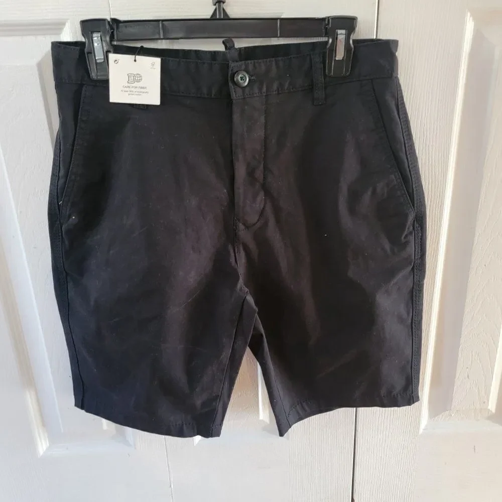 Zara Black Cotton Blend Summer Outdoor Hiking Shorts For Men's Size 30